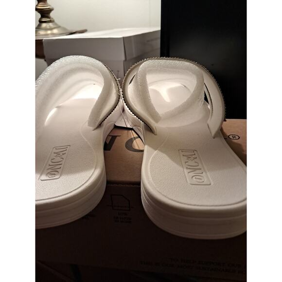 oncai sandals Size 8 Rhinestone And Snake Skin Print Straps - Picture 3 of 10